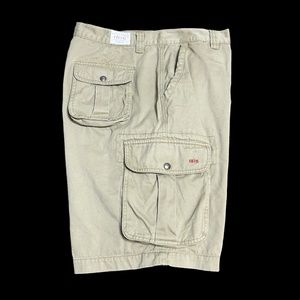 Men’s Remington Arms 1816 Tan Khaki Tan Flat Front Cargo Shorts Size 36 Pockets